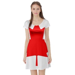 Canada Flag Canadian Flag View Short Sleeve Skater Dress by Ravend