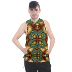 Background Abstract Fractal Annotation Texture Men s Sleeveless Hoodie by Ravend