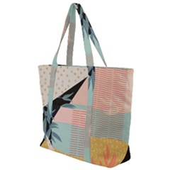 Leaves Pattern Design Colorful Decorative Texture Zip Up Canvas Bag by Ravend