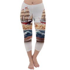 Ai Generated Noodles Pirate Chinese Food Food Capri Winter Leggings  by danenraven