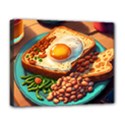 Ai Generated Breakfast Egg Beans Toast Plate Deluxe Canvas 20  x 16  (Stretched) View1