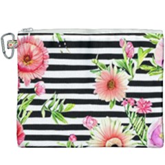 Blooming Watercolor Flowers Canvas Cosmetic Bag (xxxl) by GardenOfOphir
