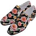 Exotic Watercolor Botanical Flowers Pattern Women Slip On Heel Loafers View2