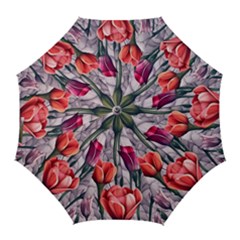 Color-infused Watercolor Flowers Golf Umbrellas by GardenOfOphir