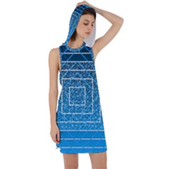Network Social Abstract Racer Back Hoodie Dress by Ravend