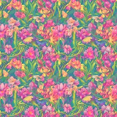 Floral Watercolor Fabric by GardenOfOphir