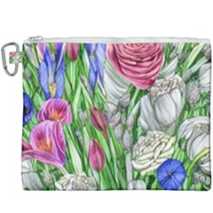 Celestial And Charming Florals Canvas Cosmetic Bag (xxxl) by GardenOfOphir