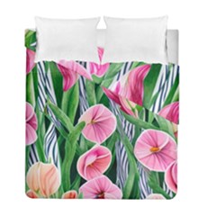 Classy Watercolor Flowers Duvet Cover Double Side (full/ Double Size) by GardenOfOphir