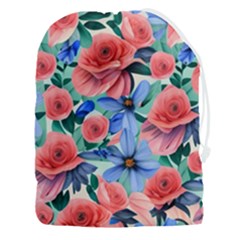 Classy Watercolor Flowers Drawstring Pouch (3xl) by GardenOfOphir