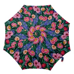 Cute Watercolor Flowers And Foliage Hook Handle Umbrellas (small) by GardenOfOphir