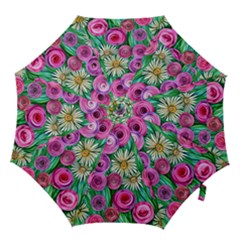 Tropical Flowers Pattern Hook Handle Umbrellas (large) by GardenOfOphir