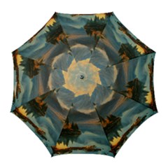 Dazzling Sunset Golf Umbrellas by GardenOfOphir