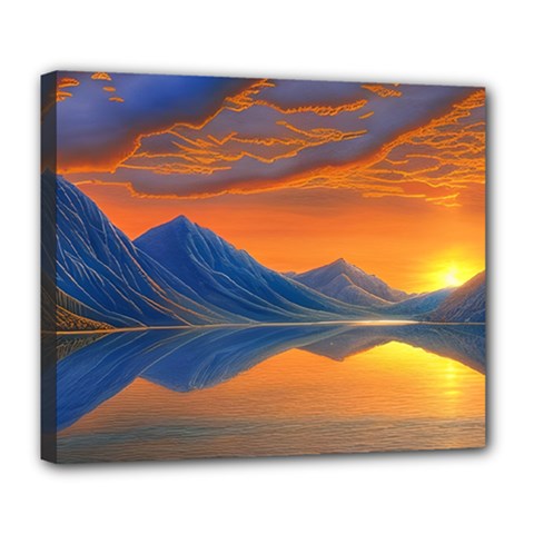 Glorious Sunset Deluxe Canvas 24  X 20  (stretched) by GardenOfOphir