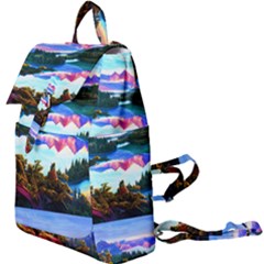 Solemn Soft Pastel Sunset Buckle Everyday Backpack by GardenOfOphir