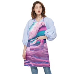 Pink Waves On The Beach Ii Pocket Apron by GardenOfOphir