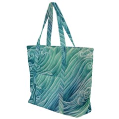 Wave Of The Ocean Zip Up Canvas Bag by GardenOfOphir