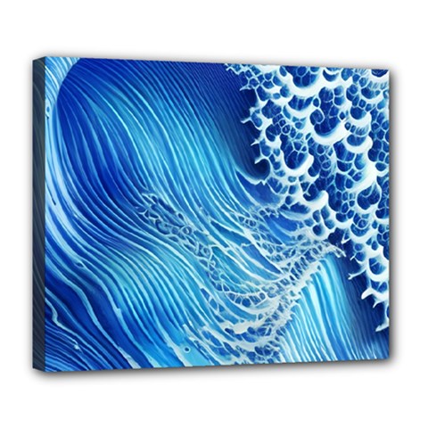 Wave Beach Iii Deluxe Canvas 24  X 20  (stretched) by GardenOfOphir