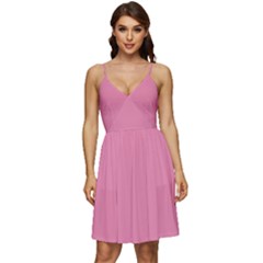 Aurora Pink	 - 	v-neck Pocket Summer Dress by ColorfulDresses