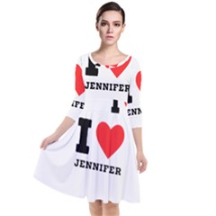 I Love Jennifer  Quarter Sleeve Waist Band Dress by ilovewhateva