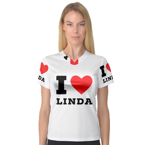 I Love Linda  V-neck Sport Mesh Tee by ilovewhateva