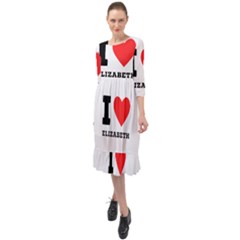 I Love Elizabeth  Ruffle End Midi Chiffon Dress by ilovewhateva