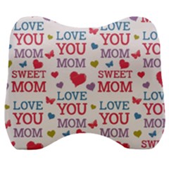 Love Mom Happy Mothers Day I Love Mom Graphic Velour Head Support Cushion by Ravend