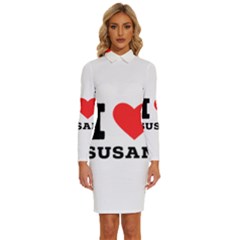 I Love Susan Long Sleeve Shirt Collar Bodycon Dress by ilovewhateva