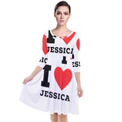 I Love Jessica Quarter Sleeve Waist Band Dress by ilovewhateva