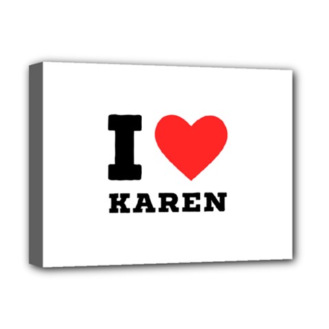 I Love Karen Deluxe Canvas 16  X 12  (stretched)  by ilovewhateva