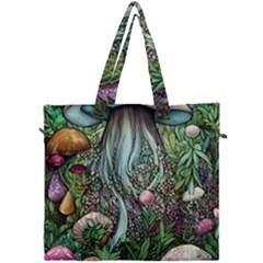 Craft Mushroom Canvas Travel Bag by GardenOfOphir