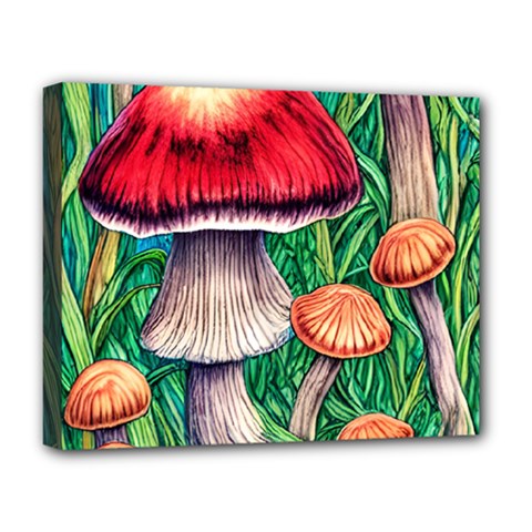 Woodsy Foraging Garden Deluxe Canvas 20  X 16  (stretched) by GardenOfOphir
