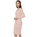 Unbleached Silk	 - 	Long Sleeve V-Neck Bodycon Dress View2