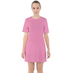 Aurora Pink	 - 	sixties Short Sleeve Mini Dress by ColorfulDresses