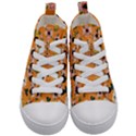 Flower Orange Pattern Floral Kids  Mid-Top Canvas Sneakers View1