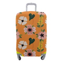 Flower Orange Pattern Floral Luggage Cover (small) by Dutashop
