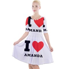 I Love Amanda Quarter Sleeve A-line Dress by ilovewhateva
