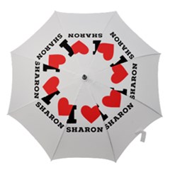 I Love Sharon Hook Handle Umbrellas (small) by ilovewhateva