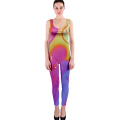 Beautiful Fluid Shapes In A Flowing Background One Piece Catsuit by GardenOfOphir