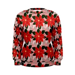 Poinsettia Pattern Seamless Pattern Christmas Xmas Women s Sweatshirt by Wegoenart