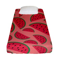 Watermelon Red Food Fruit Healthy Summer Fresh Fitted Sheet (single Size) by Wegoenart