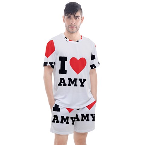 I Love Amy Men s Mesh Tee And Shorts Set by ilovewhateva