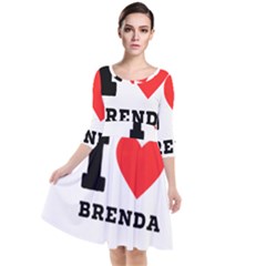 I Love Brenda Quarter Sleeve Waist Band Dress by ilovewhateva