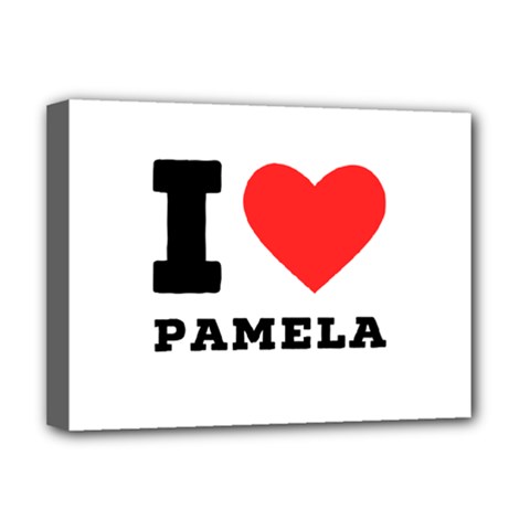 I Love Pamela Deluxe Canvas 16  X 12  (stretched)  by ilovewhateva