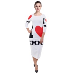 I Love Emma Quarter Sleeve Midi Velour Bodycon Dress by ilovewhateva