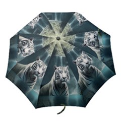 Tiger White Tiger Nature Forest Folding Umbrellas by Jancukart