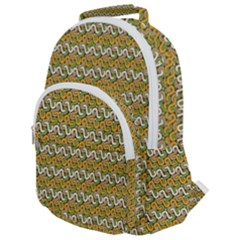 Pattern Rounded Multi Pocket Backpack by Sparkle