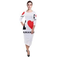 I Love Samantha Quarter Sleeve Midi Velour Bodycon Dress by ilovewhateva