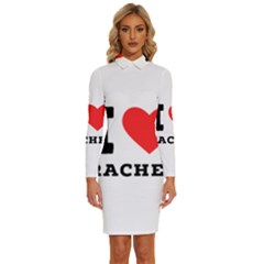 I Love Rachel Long Sleeve Shirt Collar Bodycon Dress by ilovewhateva