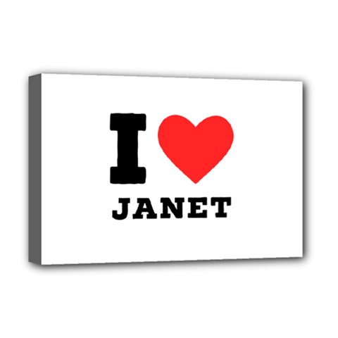 I Love Janet Deluxe Canvas 18  X 12  (stretched) by ilovewhateva