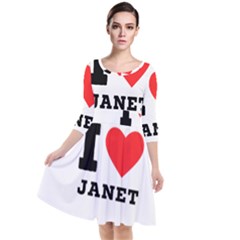 I Love Janet Quarter Sleeve Waist Band Dress by ilovewhateva